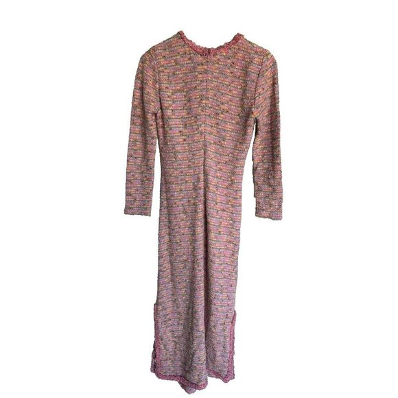 Alexis Kassandra Pink Tweed Maxi Sweater Dress Women's Small - Picture 5 of 16
